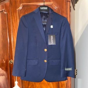 Lauren boys navy blazer with gold buttons